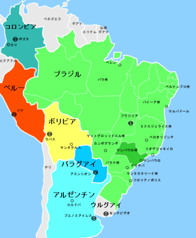 ブラジルの地図