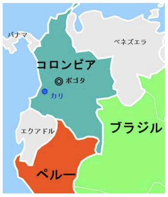 コロンビアの地図