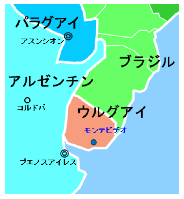 ウルグアイの地図